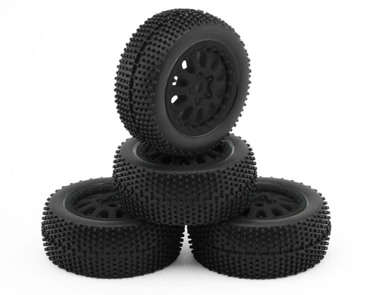 Microbe SC Sidepin Pre-Mounted Short Course Tires Set (Black)