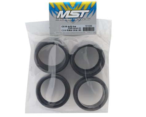 CS-M 1/10 Slick Drift Tires Low-Grip (4) (White)
