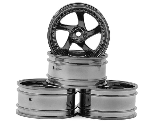 TMB 1/10 Drift Wheels (Silver Black) (+8) (x4) w/Mounting Foam