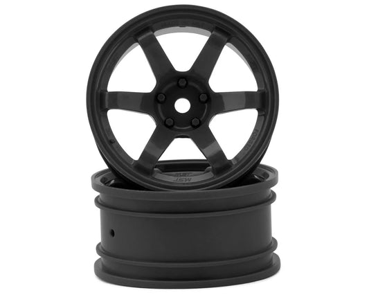 TE37 1/10 High Traction Drift Wheels (Gunmetal Grey) (2) (5mm Offset) w/Mounting Foam
