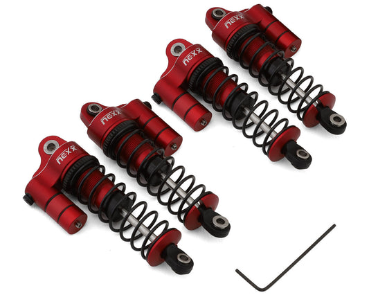 Grom Reservoir Threaded Aluminum Oil-Filled Shocks (Red) (4) (58mm)