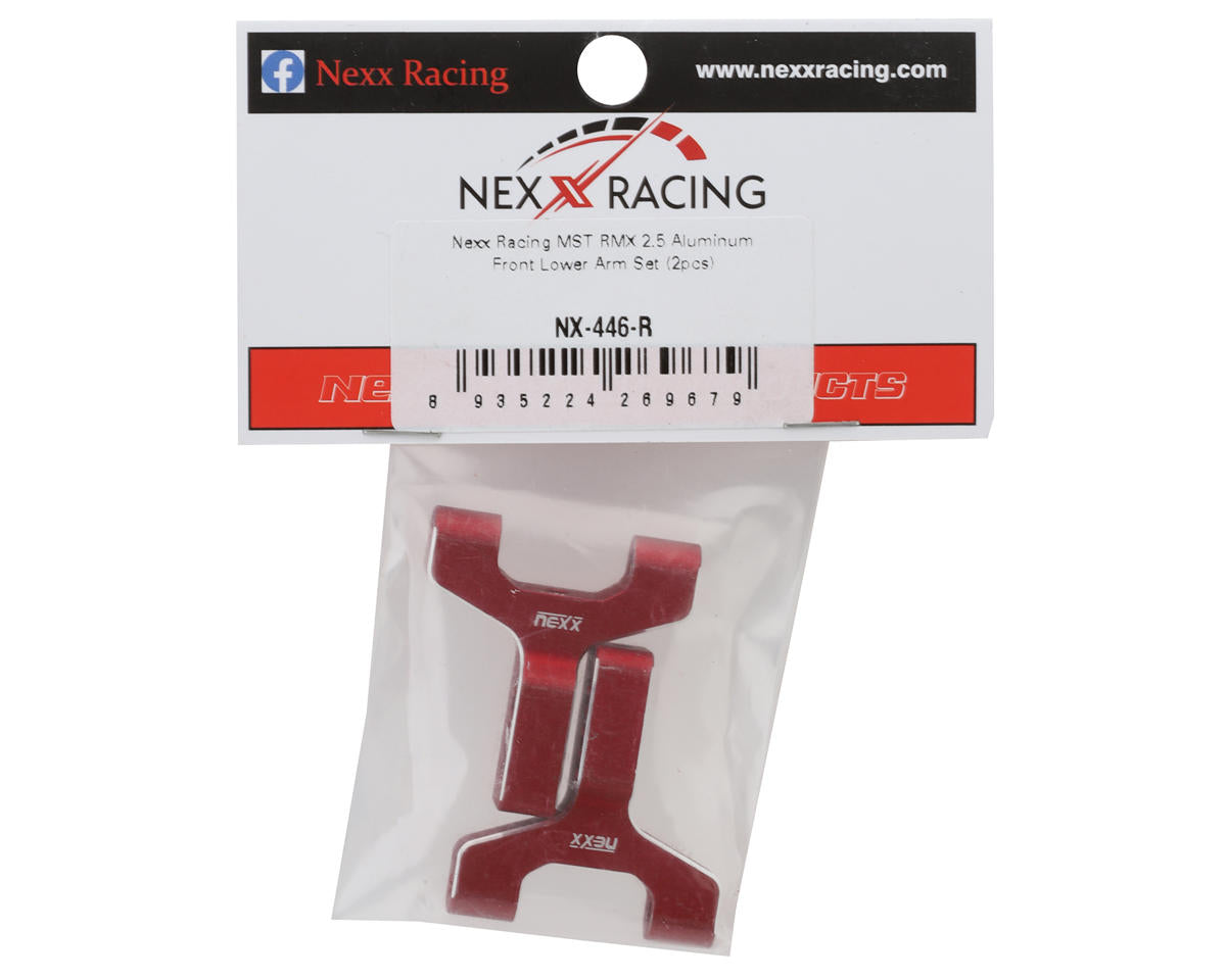 NEXX Racing MST RMX2.5 CNC-Machined Aluminum Front Lower Arms (Red) (2)