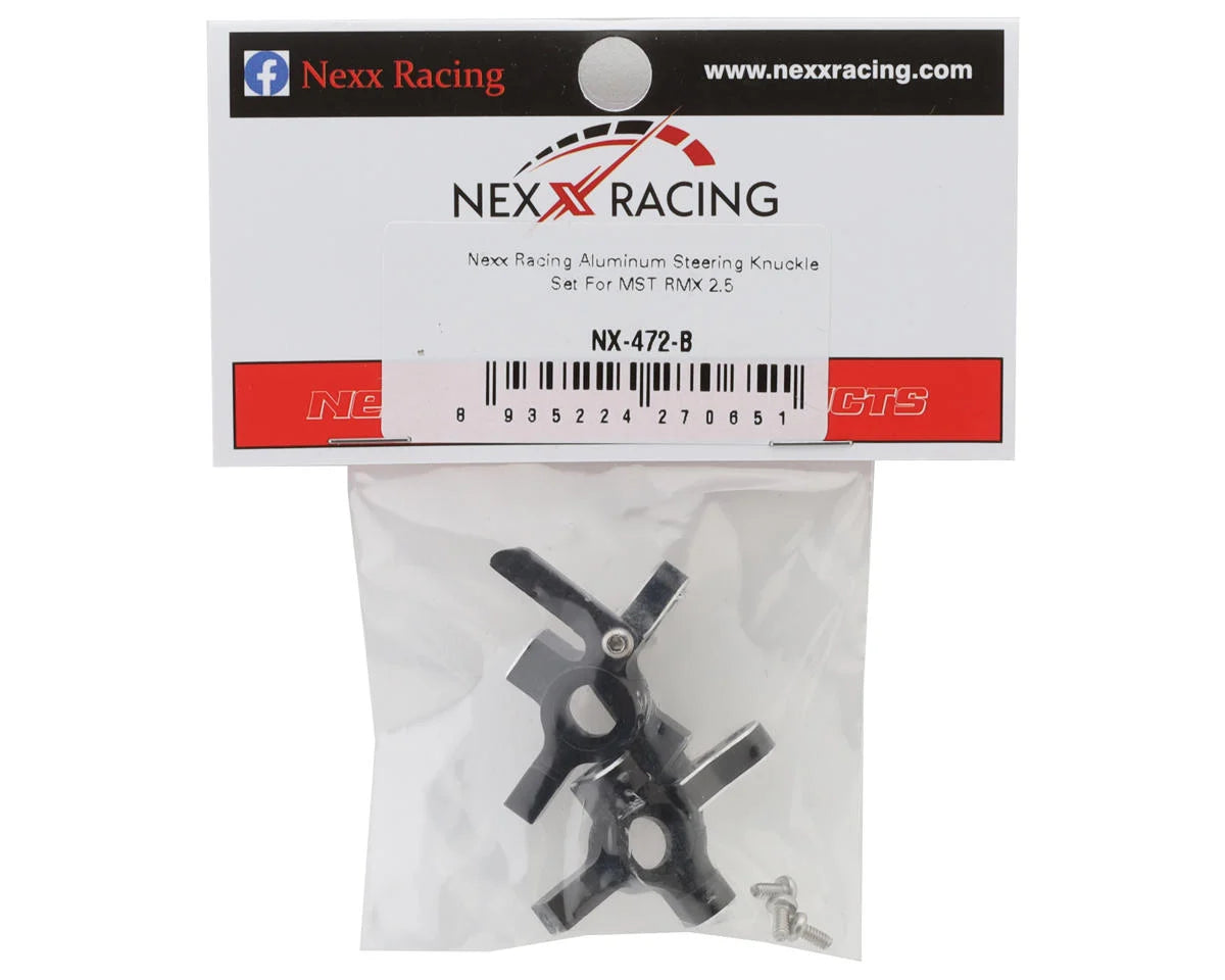 MST RMX 2.5 Aluminum Steering Knuckle Set (Black) (2)