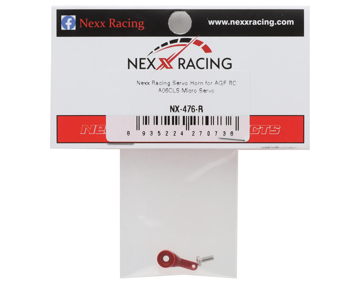 Micro-B Aluminum Servo Horn (Red) (AGF RC A06CLS Servo)