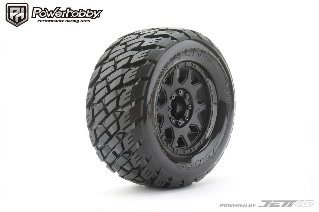 1/8 MT 3.8 Rockform Belted Mounted Tires w Removable Hex Wheels (2)