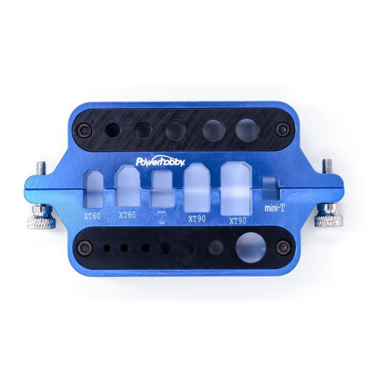 Aluminum Connector Soldering Jig, Blue