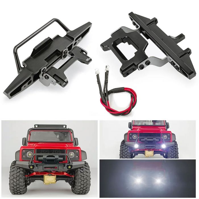 POWERHOBBY Metal F/R bumpers w/LED lights, TRX4-M