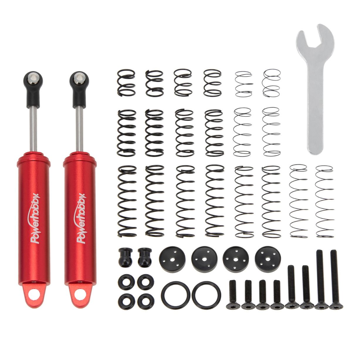 Promatics Two Stage 100mm Internal Spring Shocks, Red, 2 Shocks