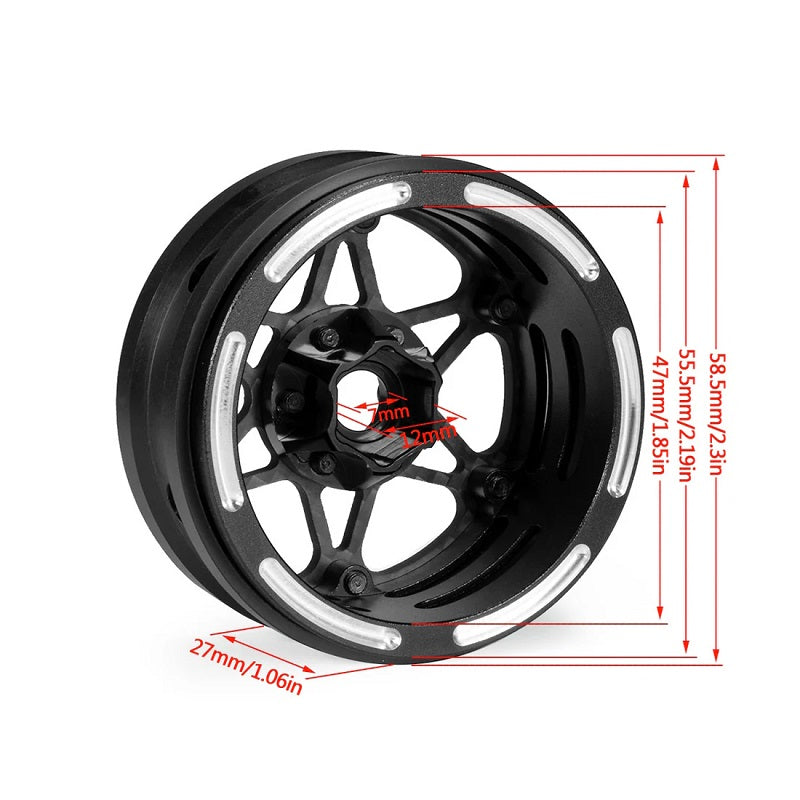 1.9" Carbon Fiber Lightweight Beadlock Wheels (x4)