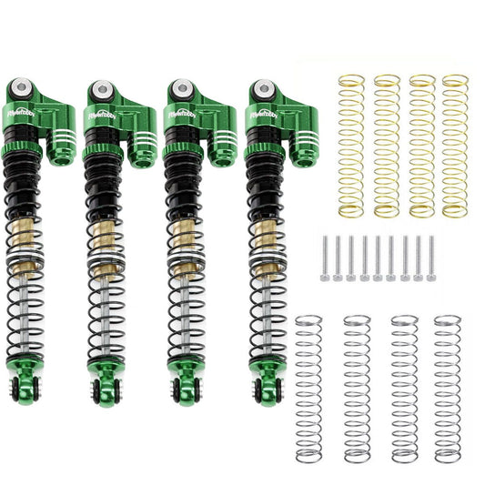 SCX24 Aluminum 58mm Long Travel Shocks - Green