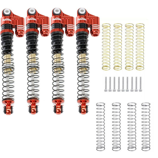 SCX24 Aluminum 58mm Long Travel Shocks - Red