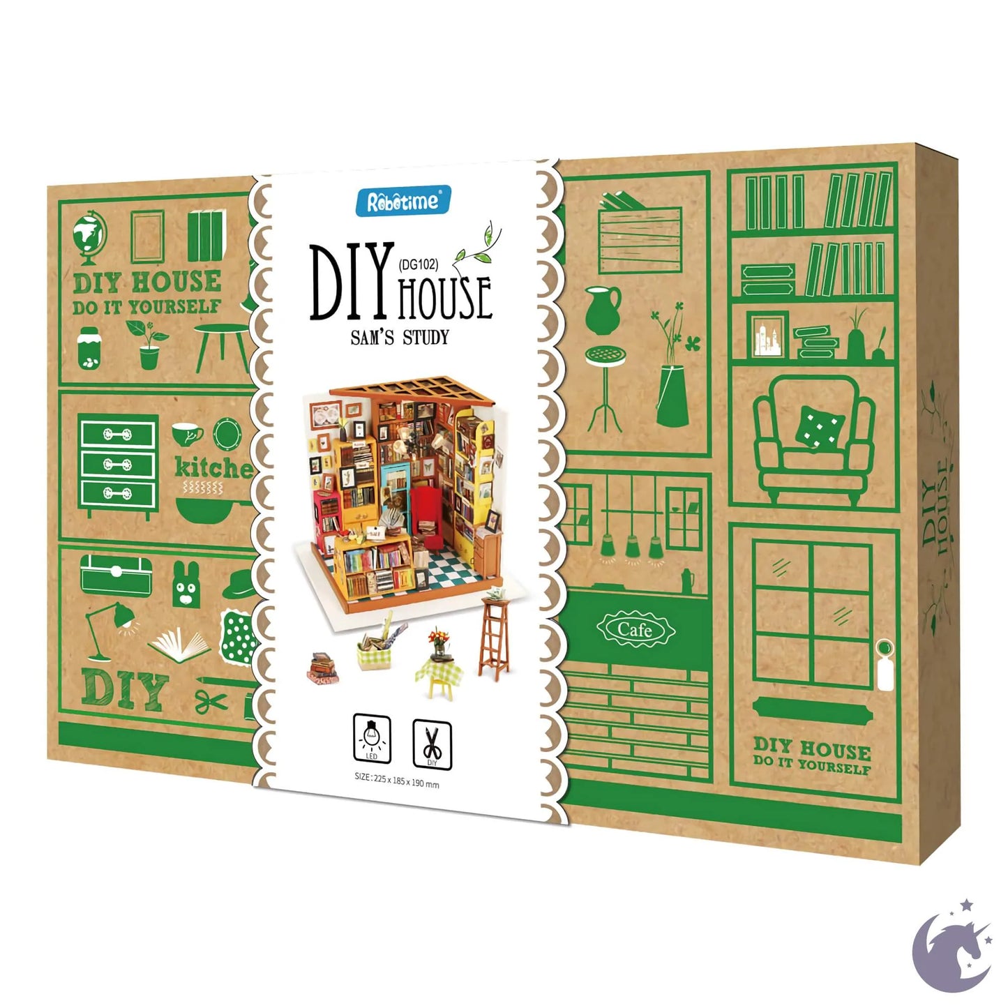 Sam's Study | Robotime DG102 DIY 1:24 Dollhouse Miniatures Kit