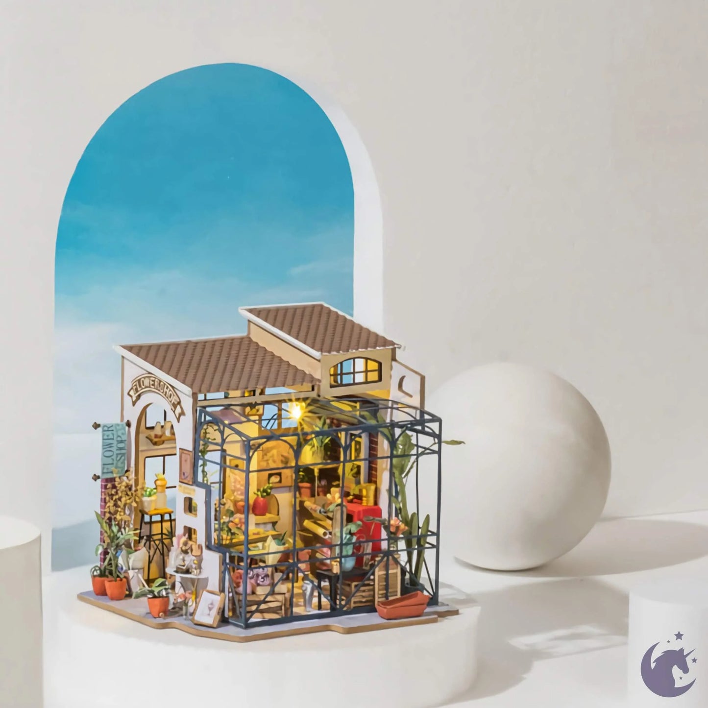 Emily's Flower Shop | Robotime DG145 DIY 1:24 Dollhouse Miniatures Kit