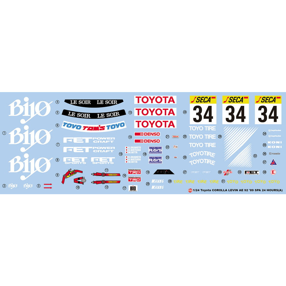 1/24 Toyota Corolla Levin AE92 '89 SPA 24 Hours