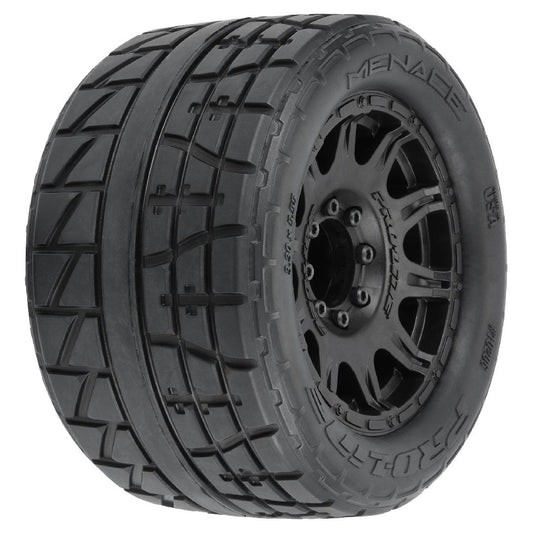 3.8" Menace BELTED Tires on Black Rem Hex Wheels (x2)