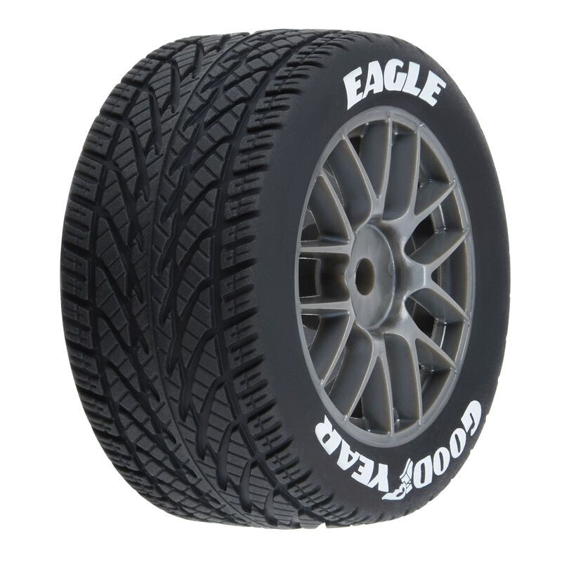 Goodyear Eagle Rain Tire F/R MTD Gray for Losi NASCAR Racecar (x4)