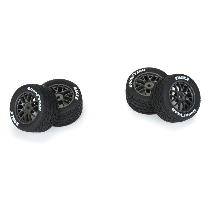 車のパーツ GOODYEAR EAGLE NASCAR Goodyear Eagle Rain Tire F/R MTD Gray for Losi NASCAR Racecar (x4