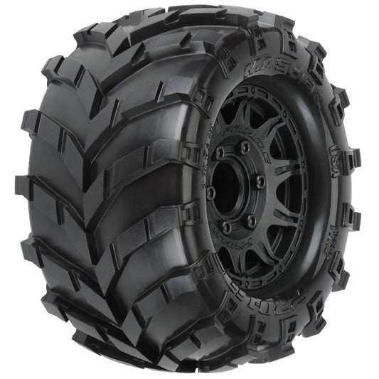 Masher 2.8" Tires on Black Rem Hex Wheels (x2)