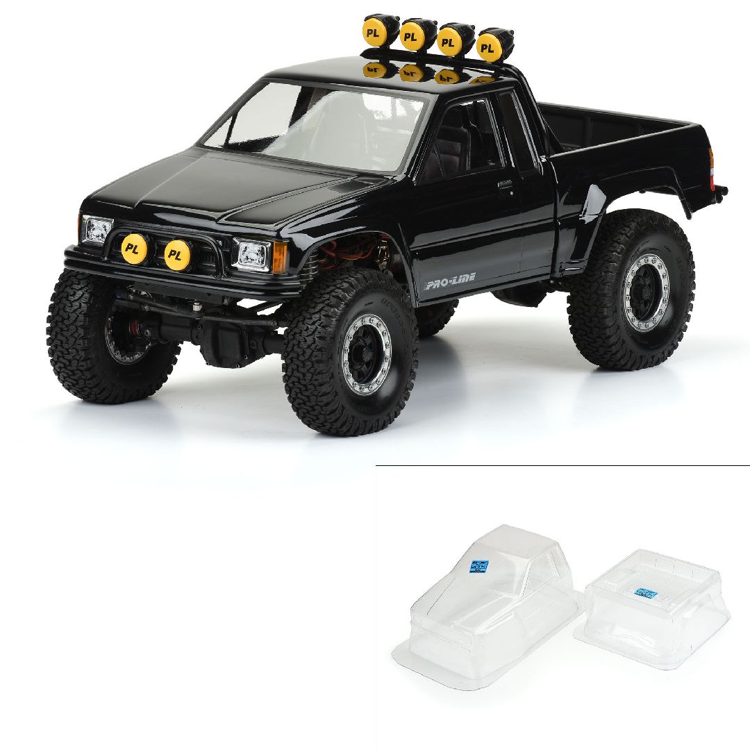 '85 Toyota HiLux Clear Body (Cab/Bed) SCX10 Honcho 12.3"