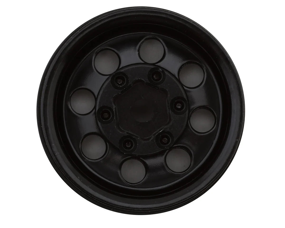 Stamped Steel 1.0" Pro8 Beadlock Wheels (Black) (4)