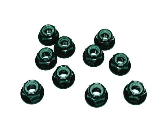 Flanged Nylon Lock Nut M5 (10pcs) Black