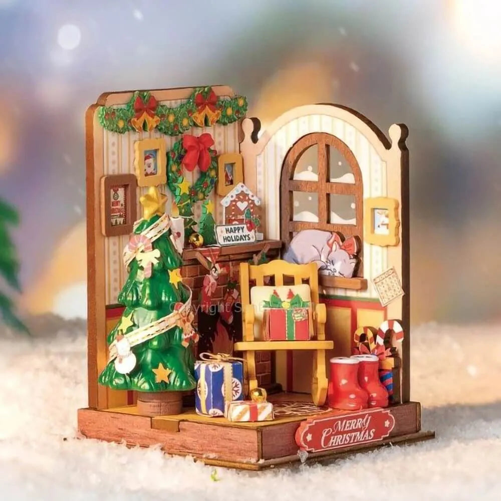 Christmas Fireplace  - DIY Miniature House Kit