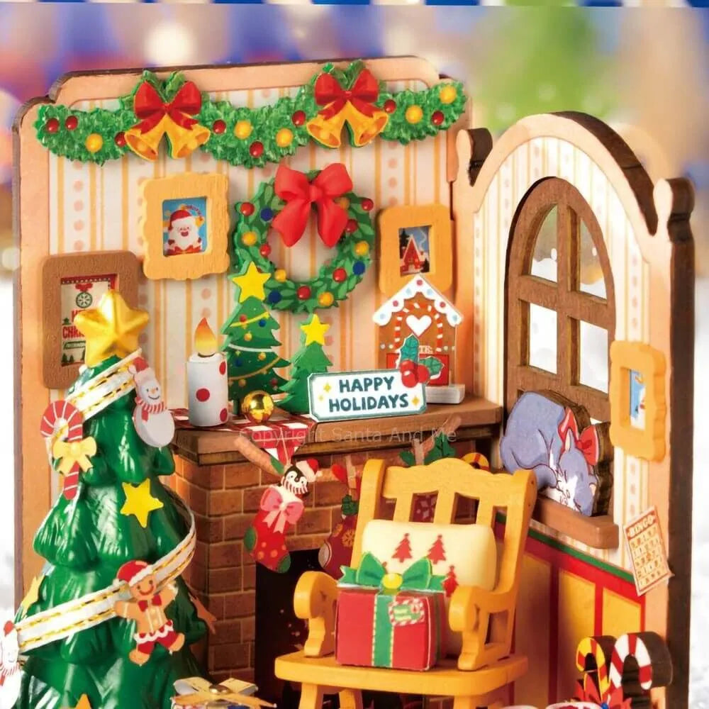 Christmas Fireplace  - DIY Miniature House Kit