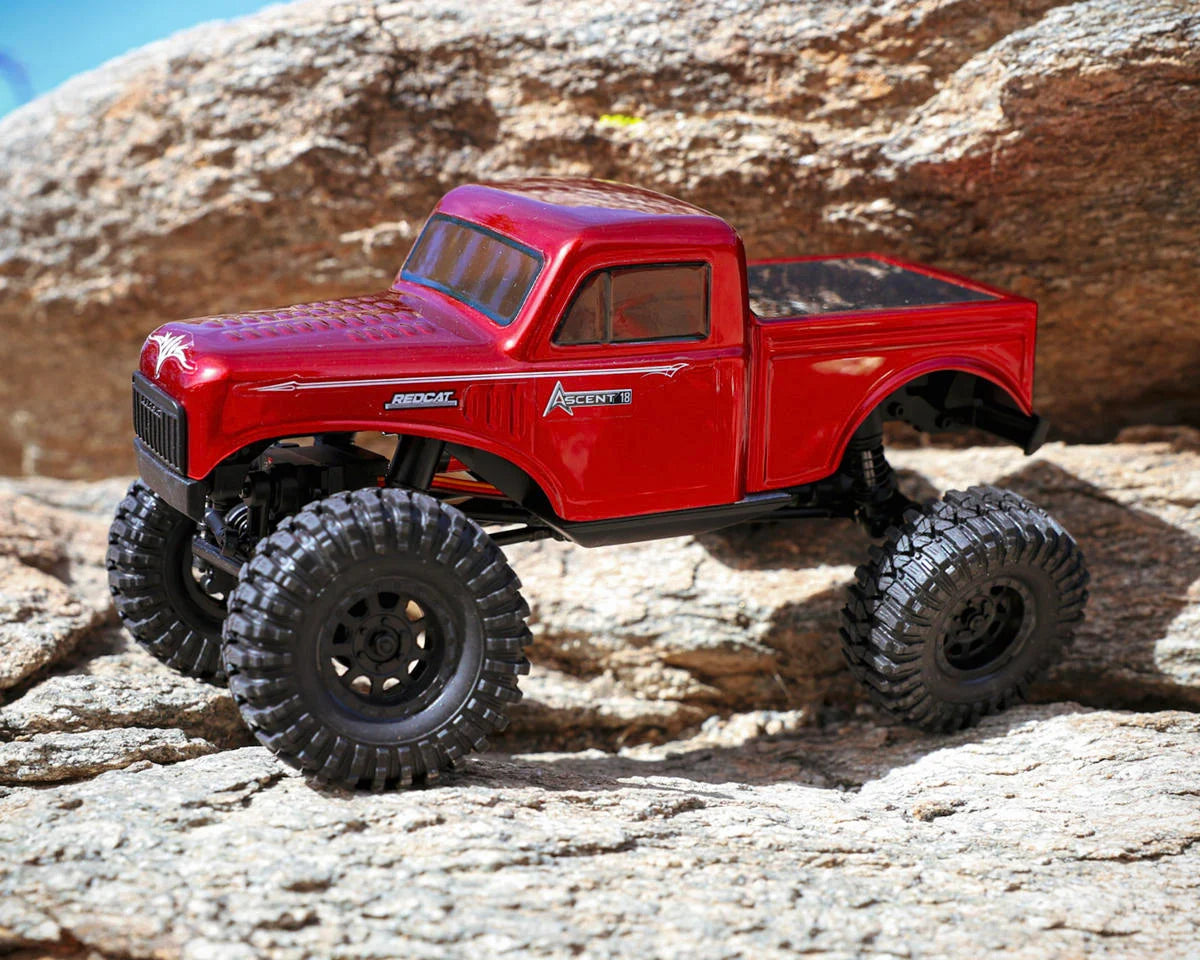 Ascent-18 1/18 4WD RTR Brushed Rock Crawler (Red) w/2.4GHz Radio, Battery & Charger