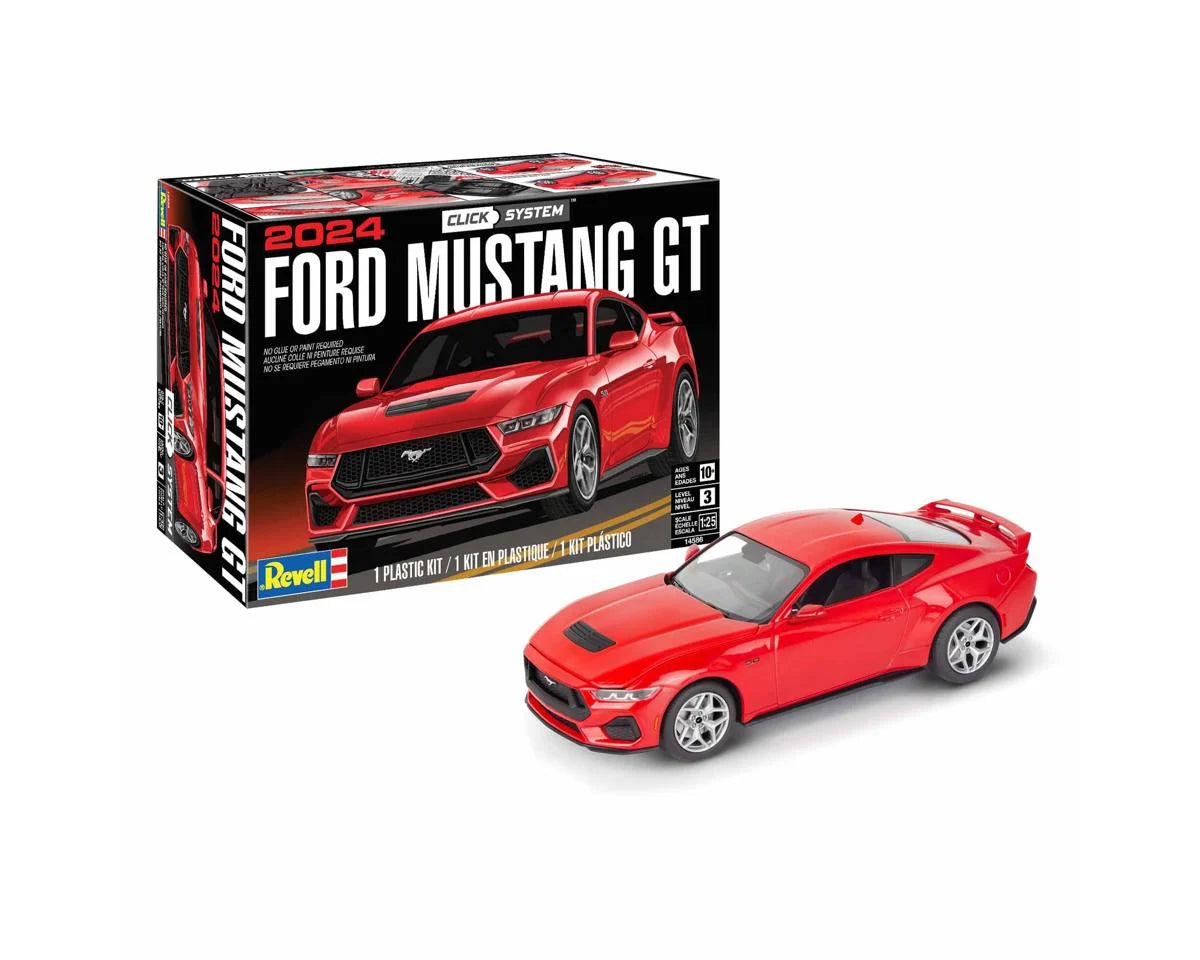 1/25 2024 Ford Mustang GT EZ Click Plastic Model Kit (Red)