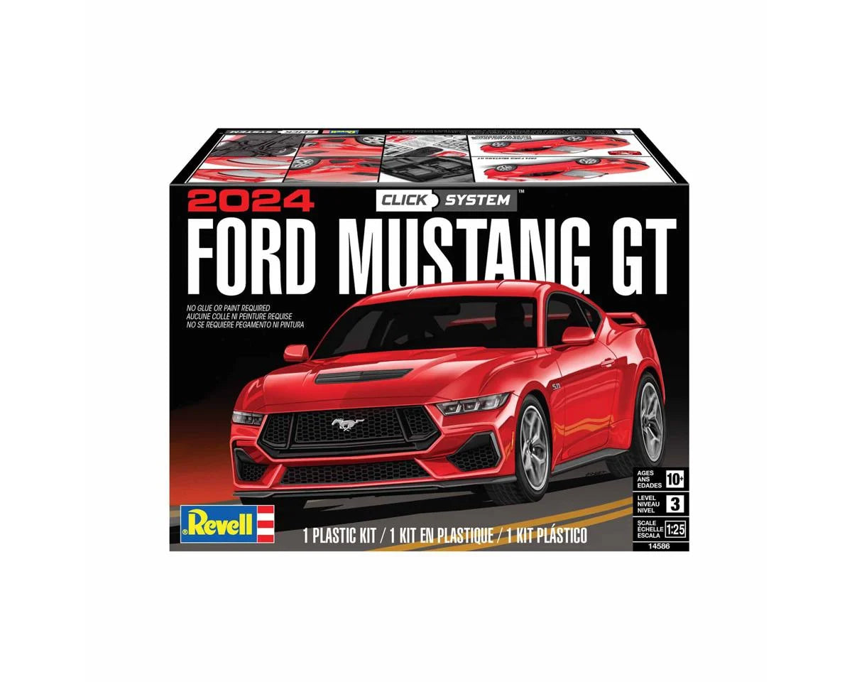 1/25 2024 Ford Mustang GT EZ Click Plastic Model Kit (Red)