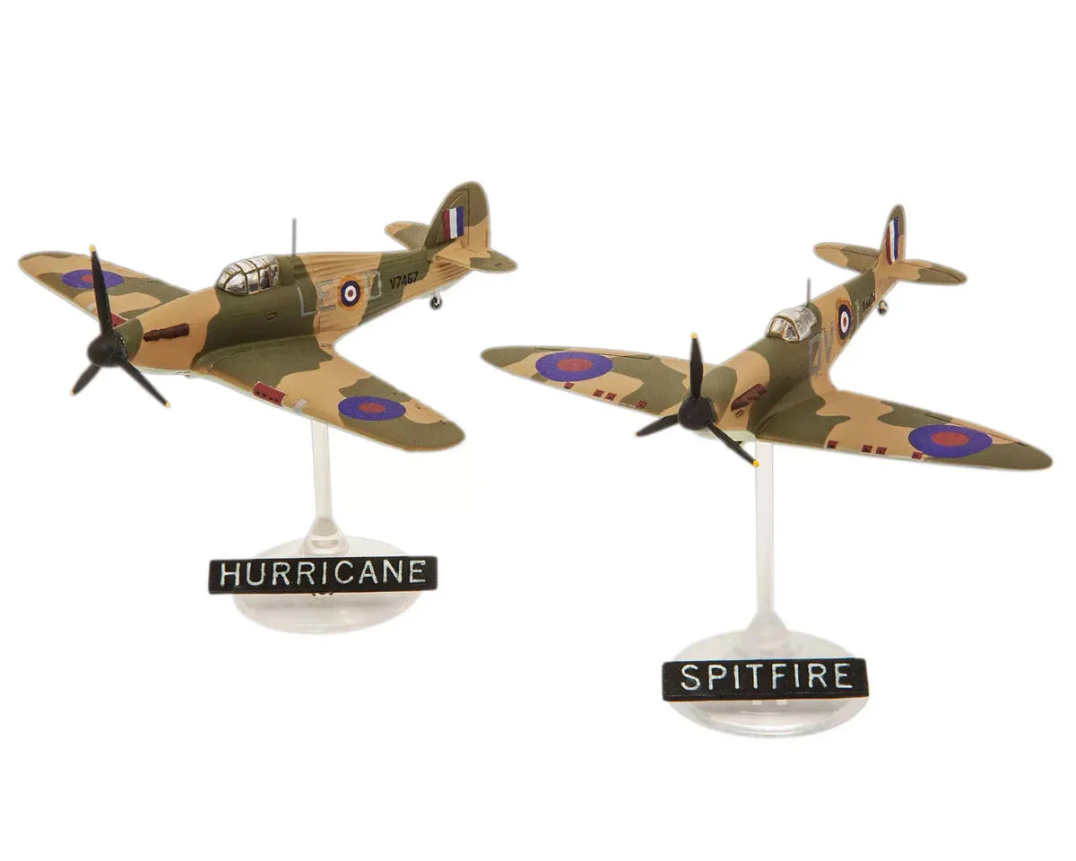 1/144 Spitfire Mk.Ia & Hurricane Mk.I Plastic Model Kit w/Paint, Brush & Cement