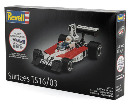1/32 Surtees TS16/03 Formula 1 Car Plastic Model Kit w/Paint, Brush & Cement