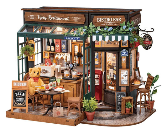 Tipsy Restaurant DIY Miniature 3D Wooden Model Kit