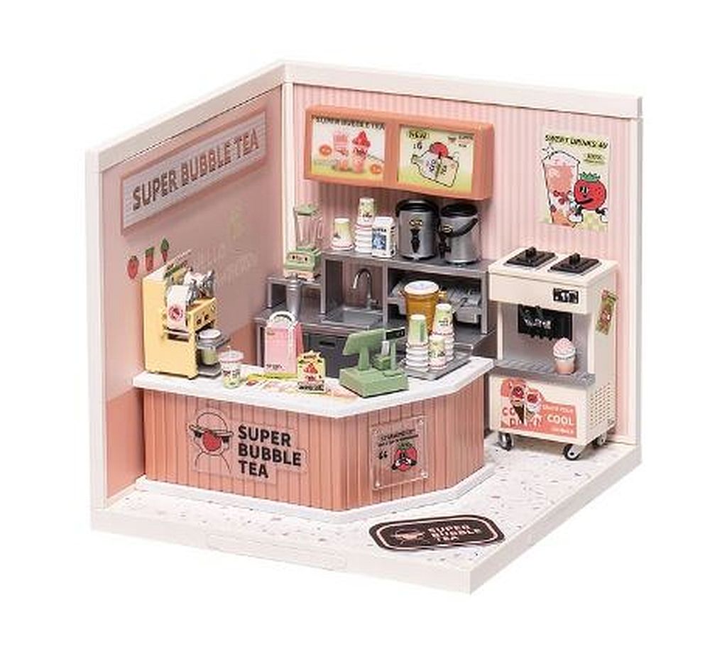 Double Joy Bubble Tea DIY Miniature 3D Plastic Model Kit