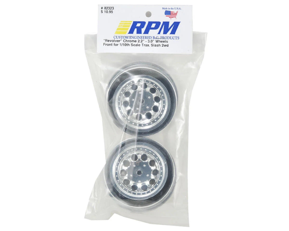Spline Drive Front "Revolver" Short Course Wheels for Traxxas Slash (Chrome) (2)