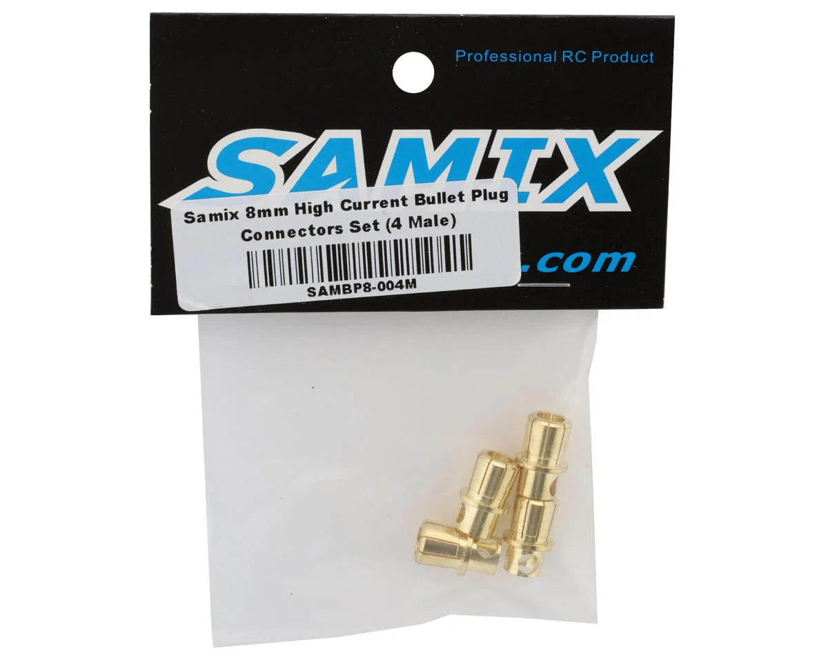 8mm High Current Bullet Plug Connectors Set (4 Male)