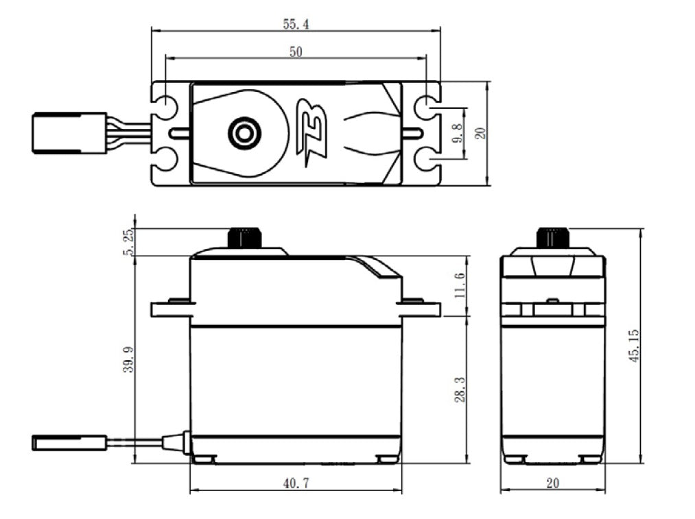 Budget Servo, 12kg-cm @ 6V, Standard Size, Metal Gears