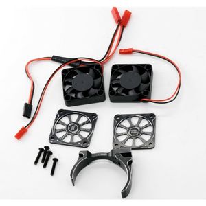 1/5 Aluminum Heatsink with 40mm Dual High Speed Cooling Fans and Cover, Black