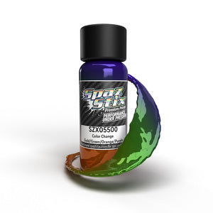 Color Change Airbrush Ready Paint, Gold/Green/Orange/Purple, 2oz Bottle