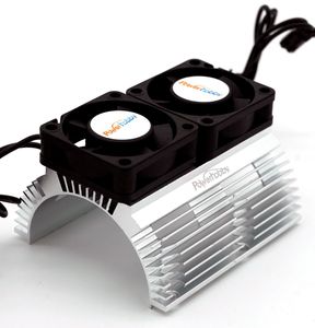 Heat Sink w Twin Turbo High Speed Cooling Fans 1/8 Motors-Silver