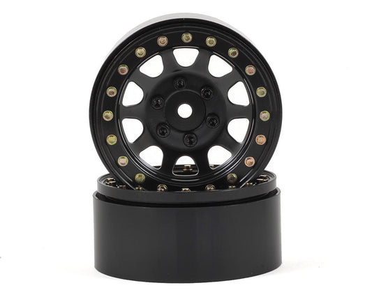 D Hole 1.9" Steel Beadlock Crawler Wheels Black (2)