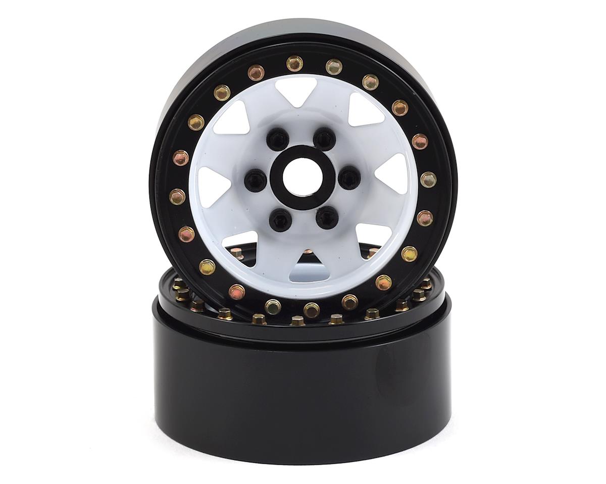 1.9"" Steel 8 Spoke Beadlock Wheels White (2)