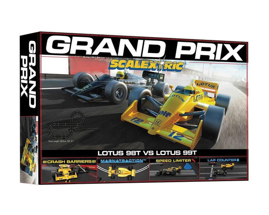 Scalextric 1980s Grand Prix Race Set w/Lotus 98T & Lotus 99T Cars