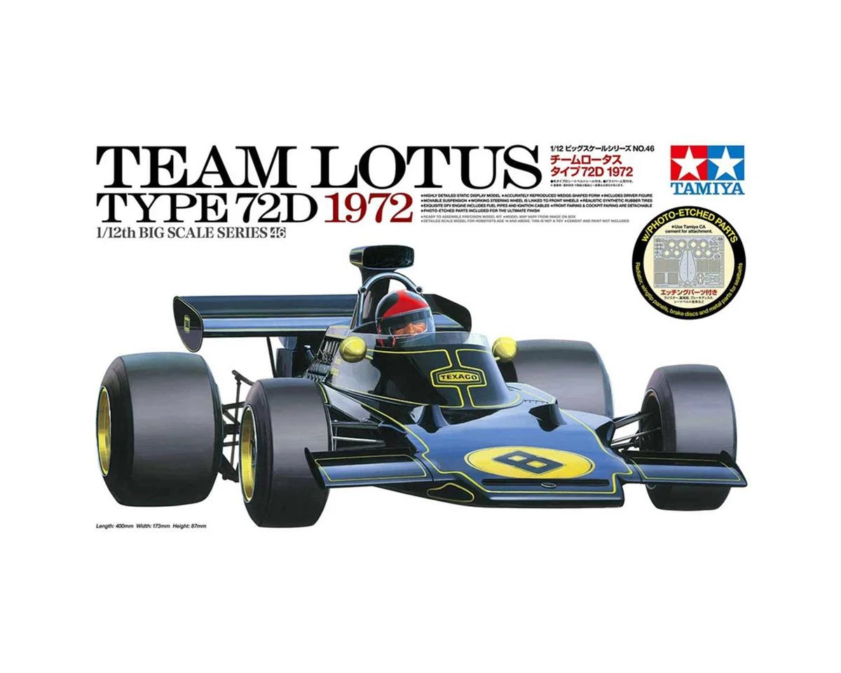 1/12 1972 Team Lotus Type 72D F1 Model Kit