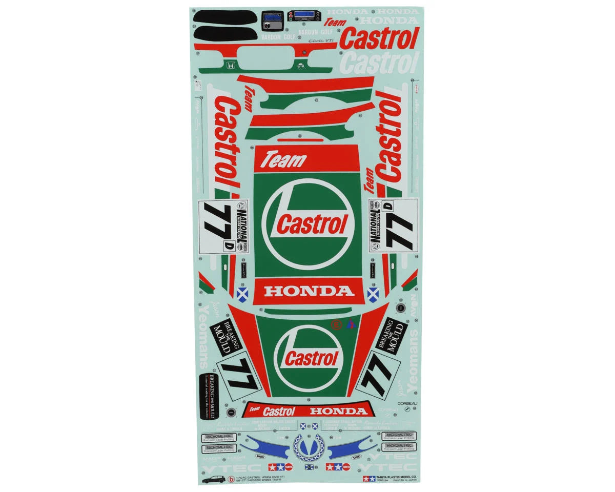 Castrol Honda Civic VTi Body Set (Clear) – Chris's House Castrol Honda Civic VTi Body Set (Clear) – Chris's House