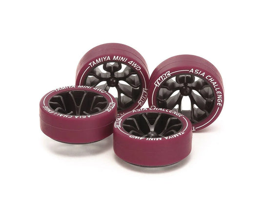 Mini 4WD Small Diameter Low Friction & Profile Tires Set w/Y-Spoke Wheels (Asia Challenge Limited Edition)