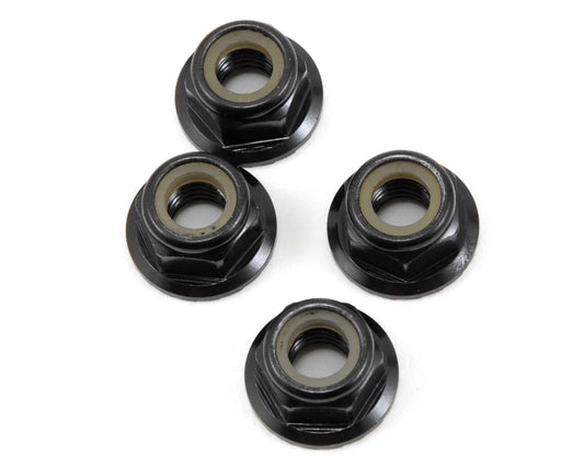 M5 Aluminum Serrated Flanged Locknut (Black) (4)