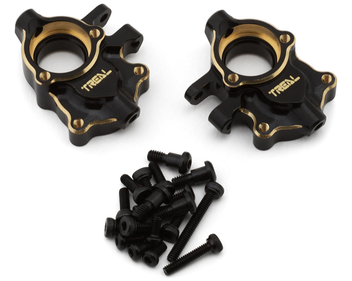 Redcat Ascent-18 Brass Front Steering Knuckles/Inner Portal Covers (Bl ...
