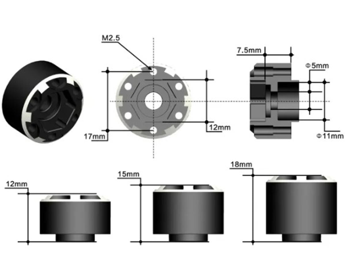 1.9" Beadlock Wheel Hub Extension Spacers (Black) (4) (12mm)