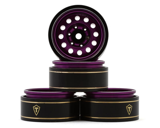 Type K 1.0" 12-Hole Beadlock Classic Vintage Wagon Wheels (Black) (4) (28.9g ea)